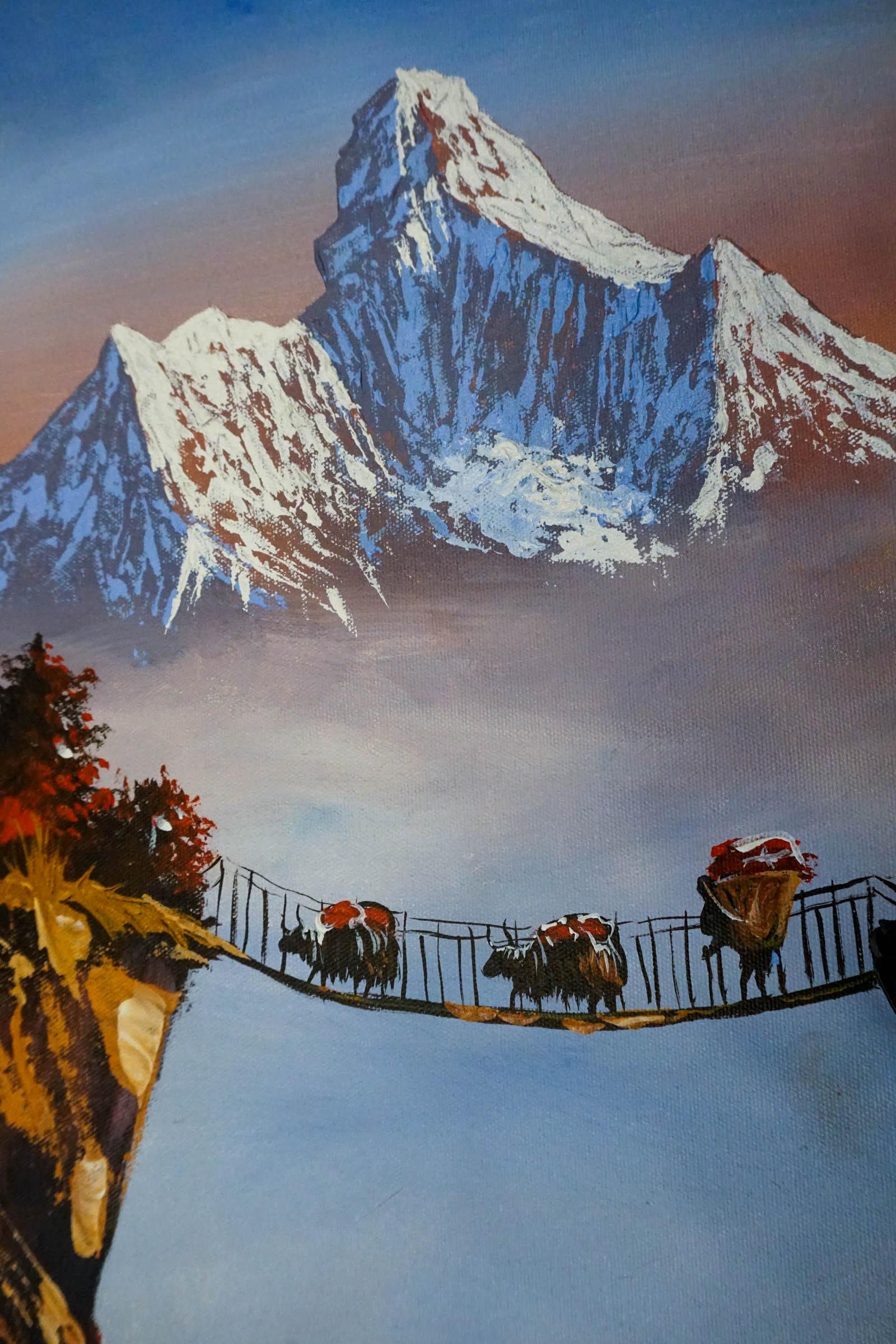 Acrylic Painting of Mountain Ama Dablam, Nepal - Image 10