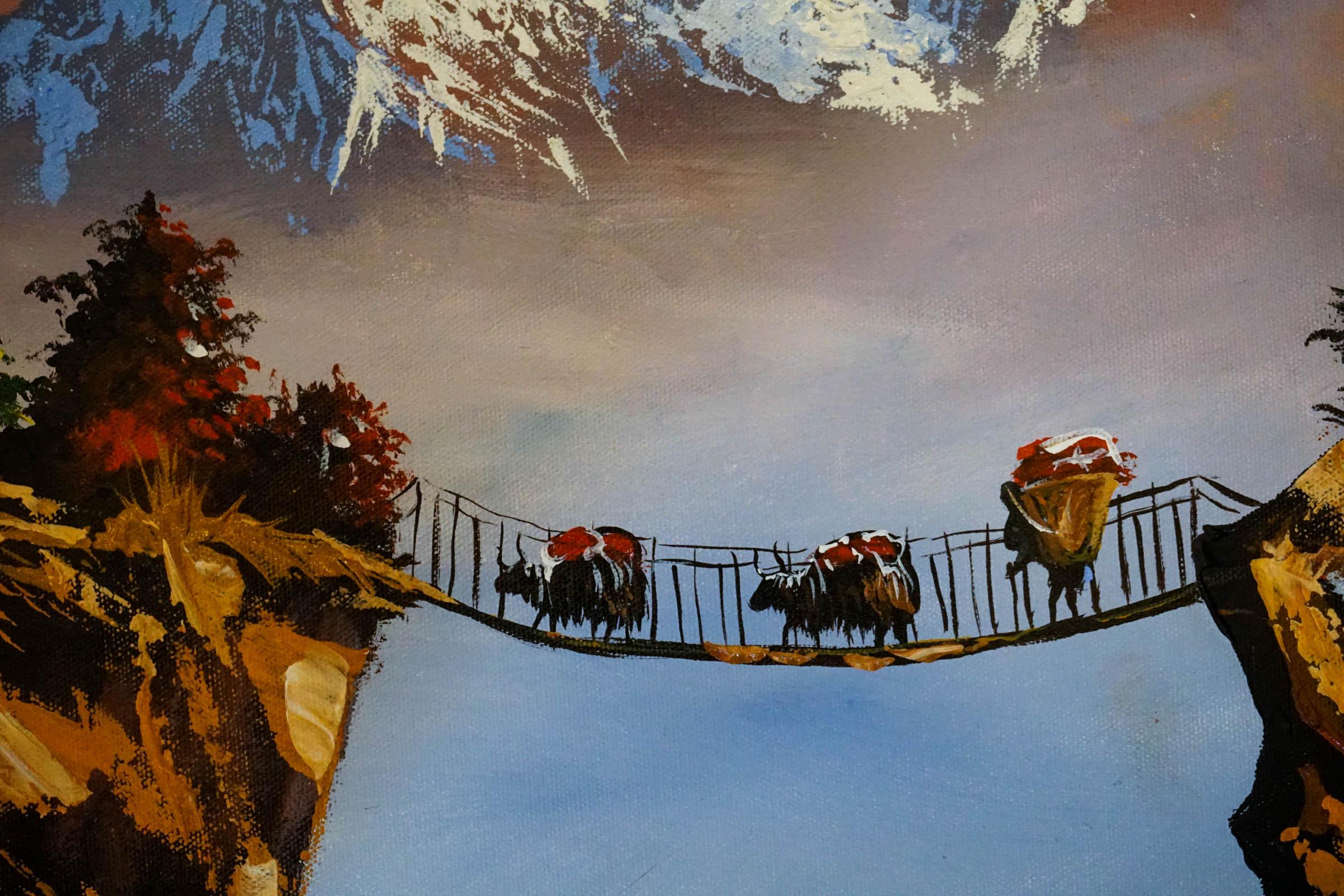 Acrylic Painting of Mountain Ama Dablam, Nepal - Image 5