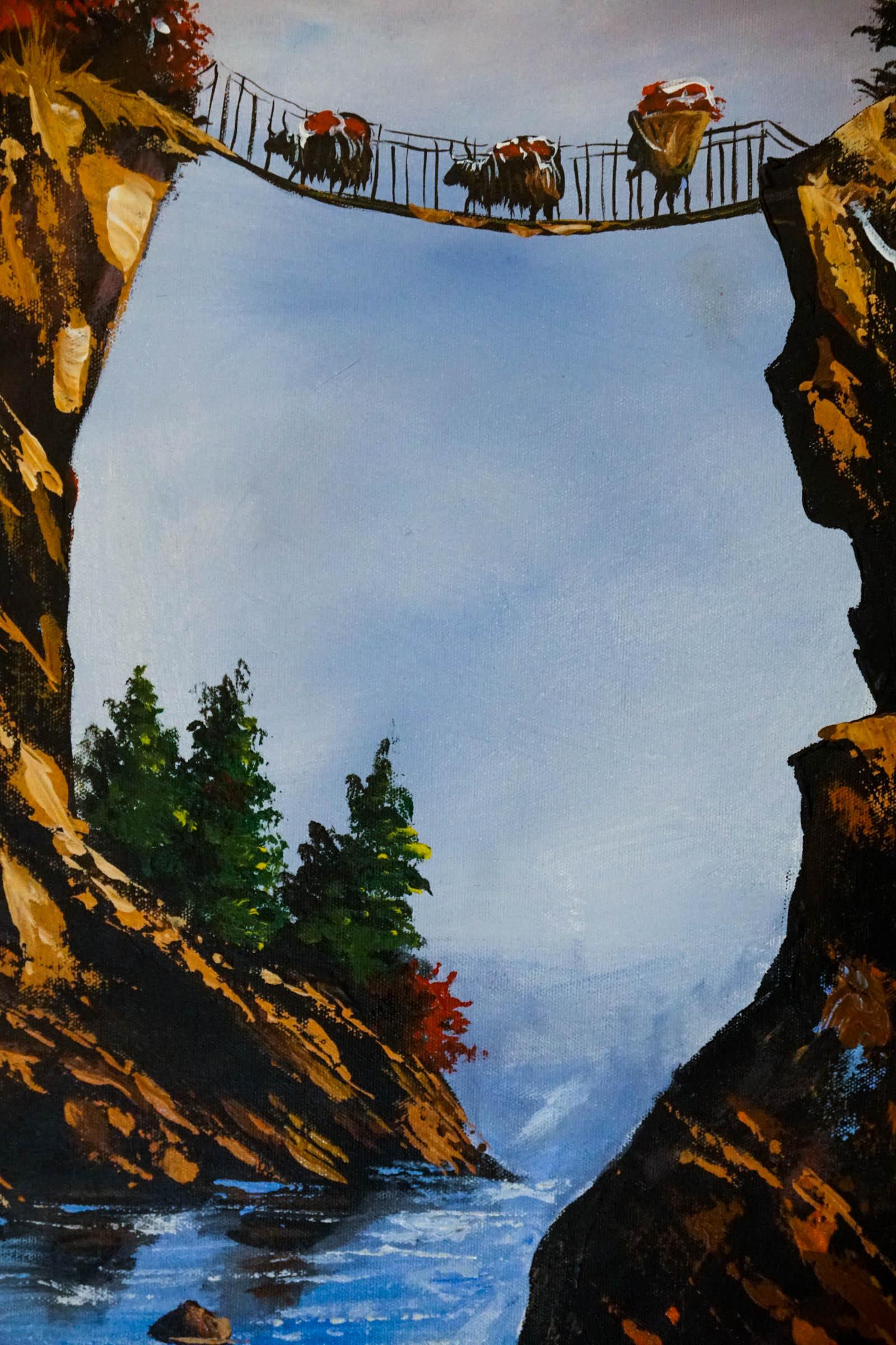 Acrylic Painting of Mountain Ama Dablam, Nepal - Image 6