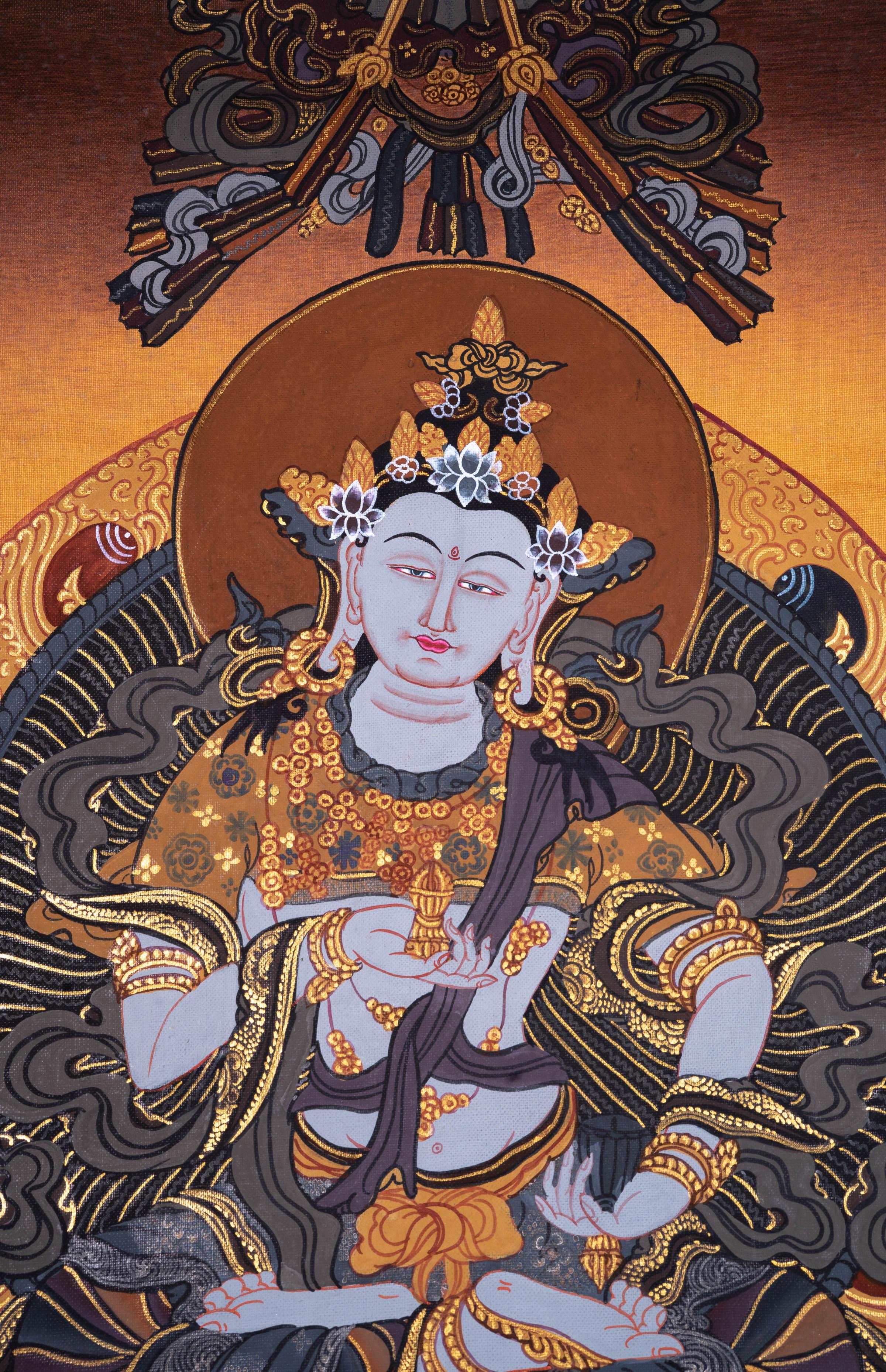 Beautiful Vajrasattva Tibetan thangka - Image 3