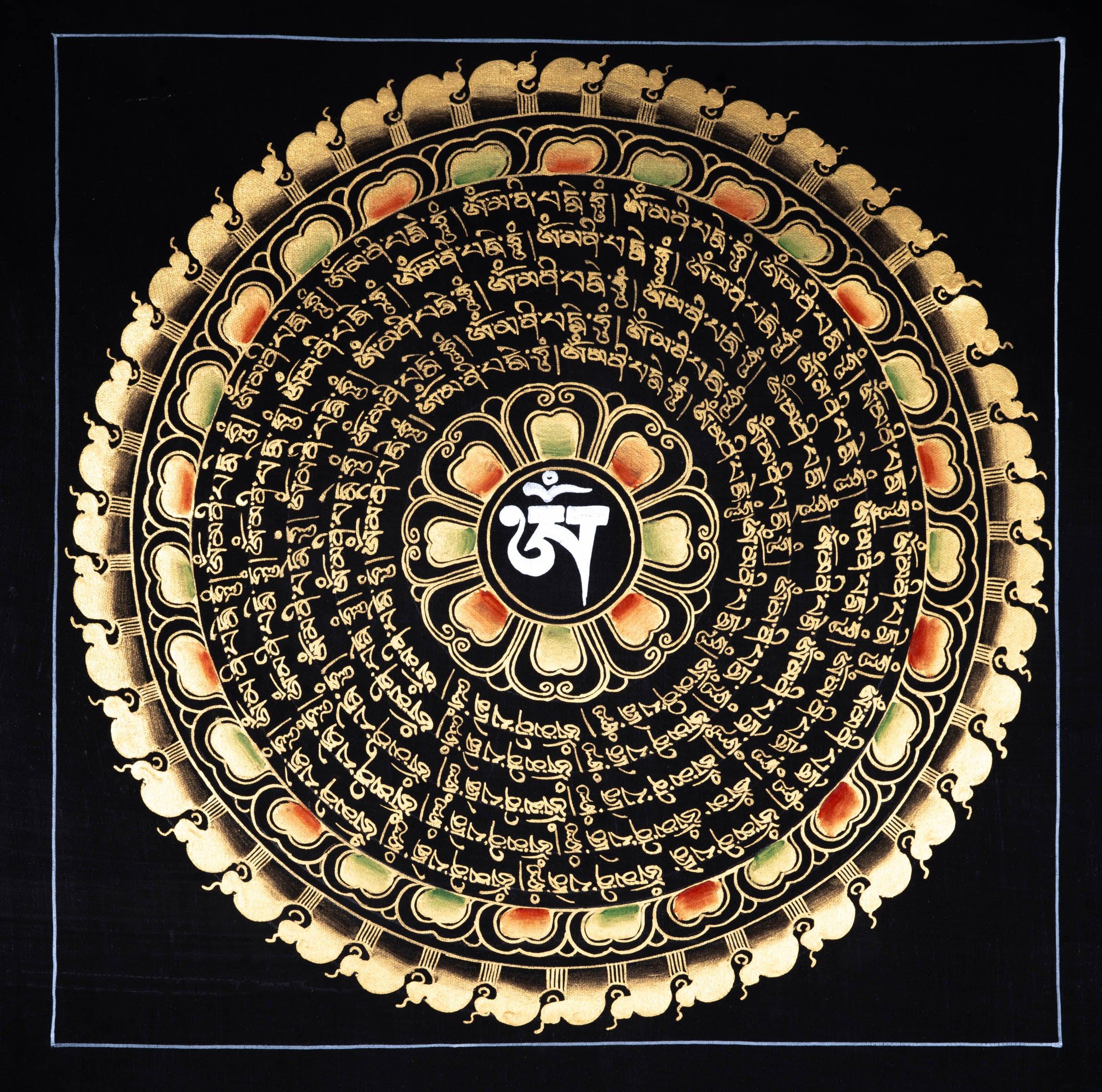 Black and Gold Mandala Thangka - Image 5