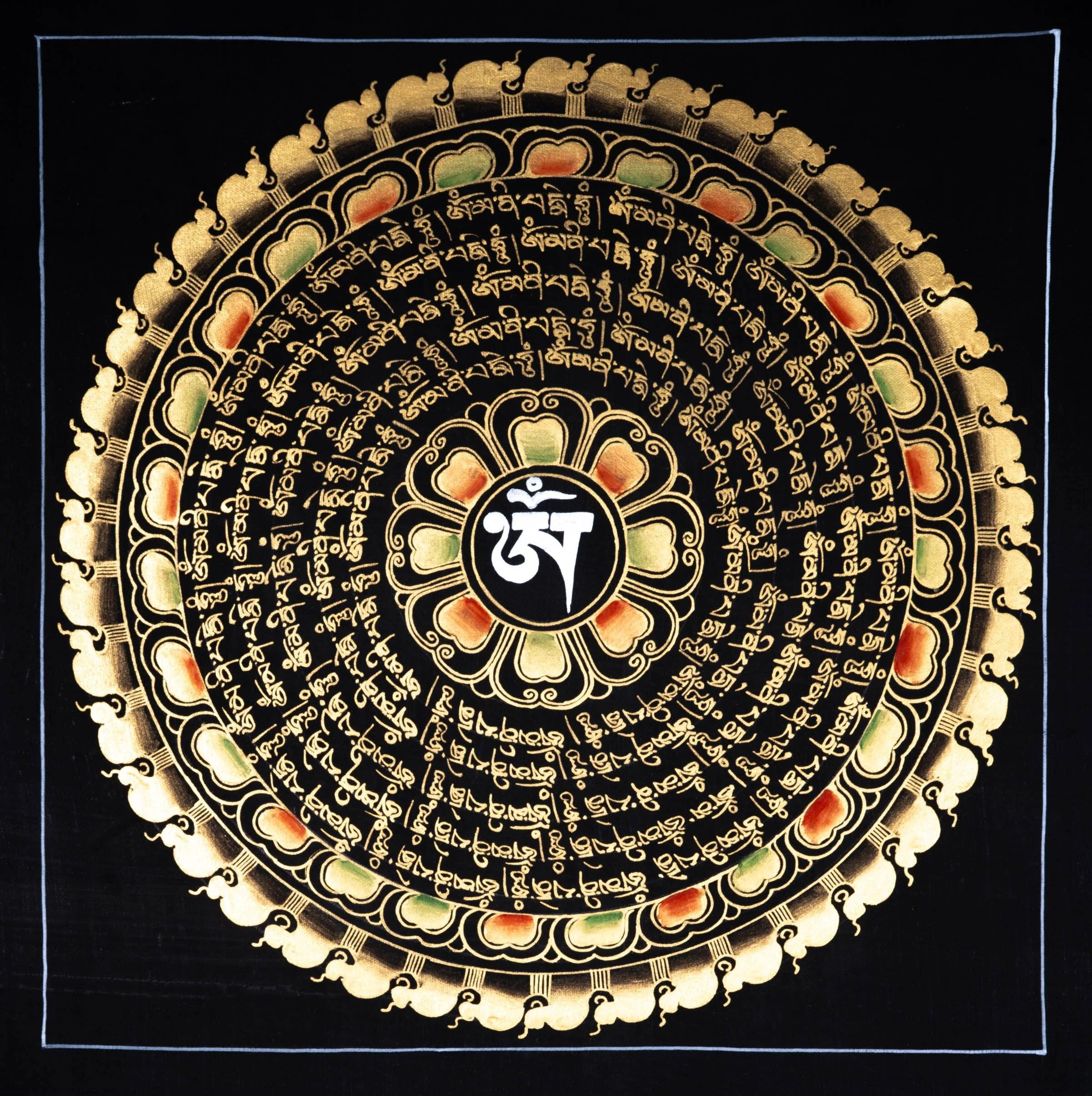 Black and Gold Mandala Thangka - Image 6