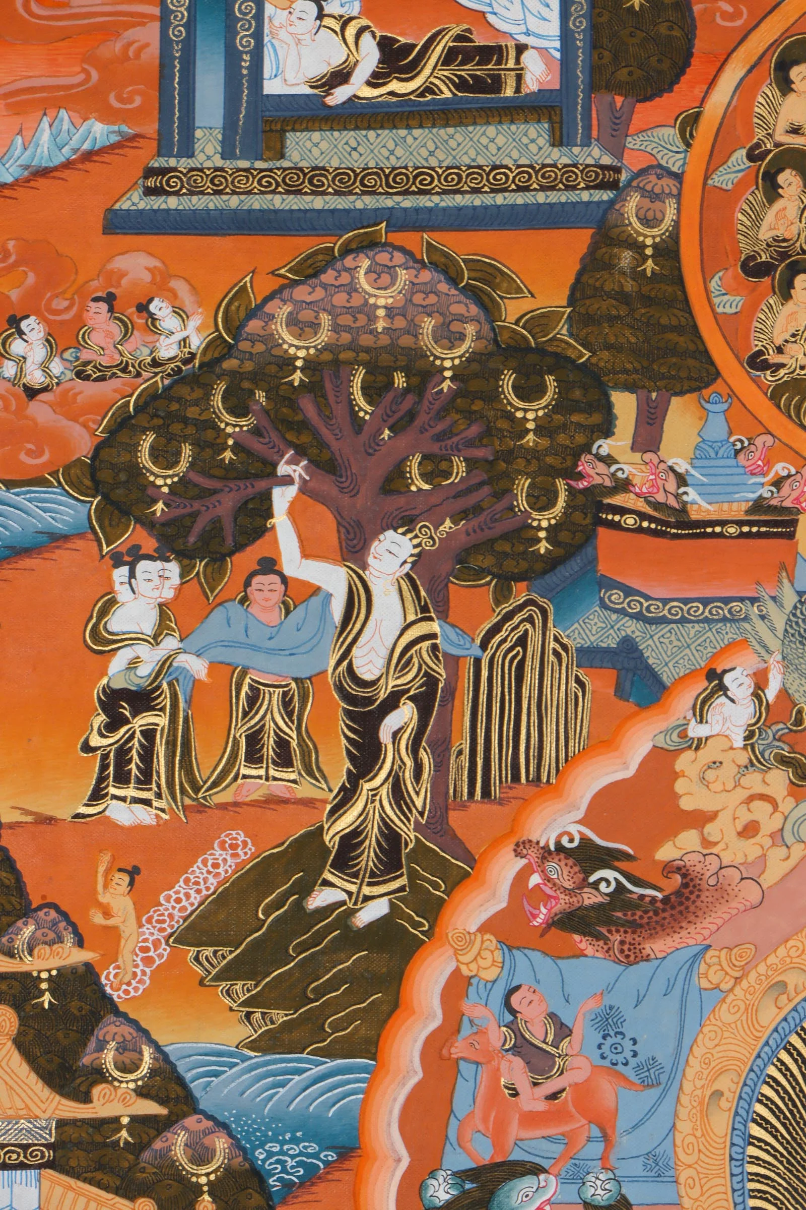 Life of Buddha Thangka Painting - Image 6