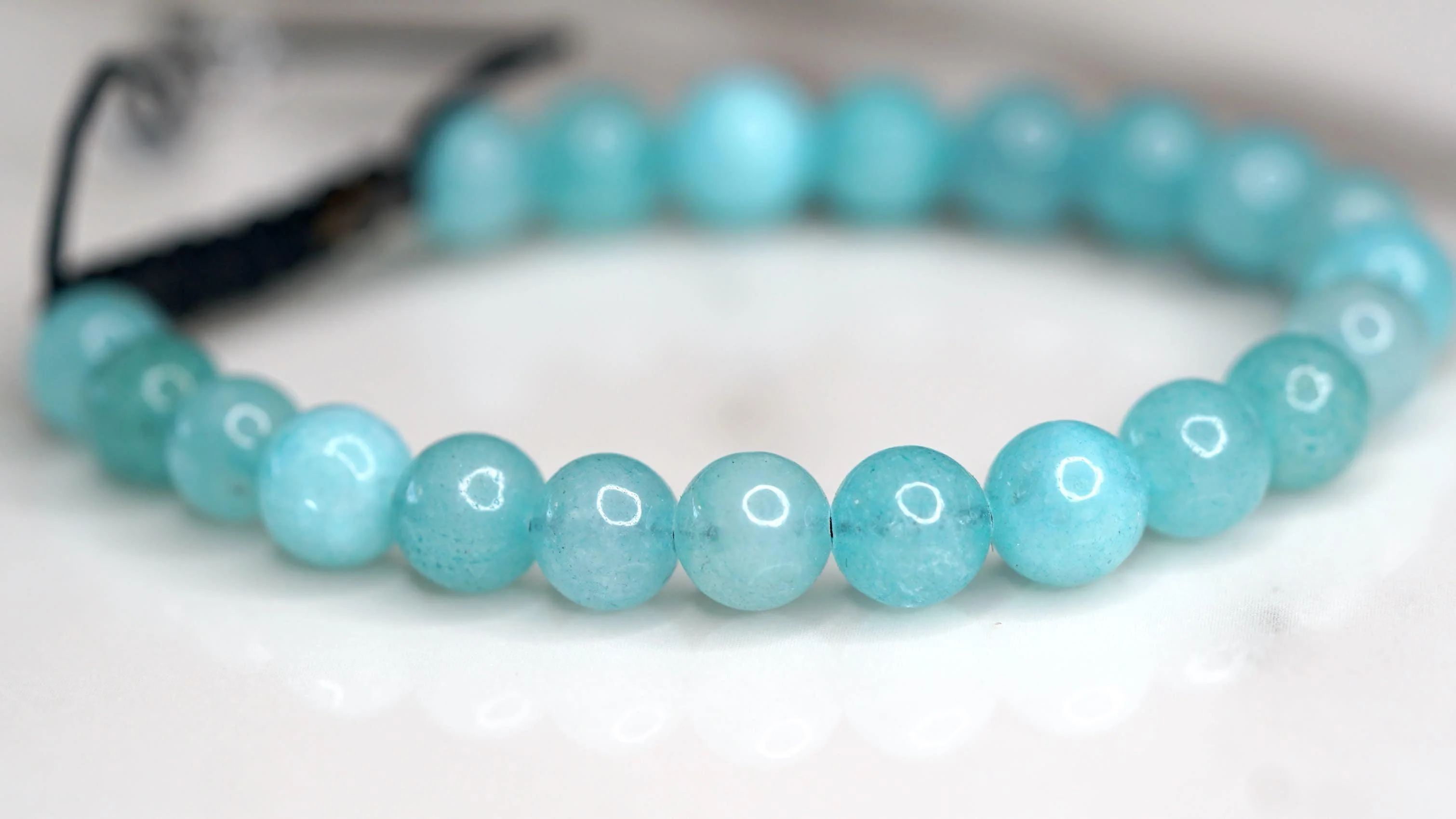 Blue Quartz Bracelet | Wrist Mala for Throat Chakra - Image 4