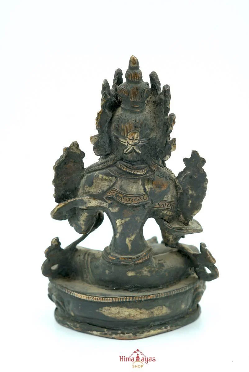 Brass Metal Green Tara Statue - Image 4
