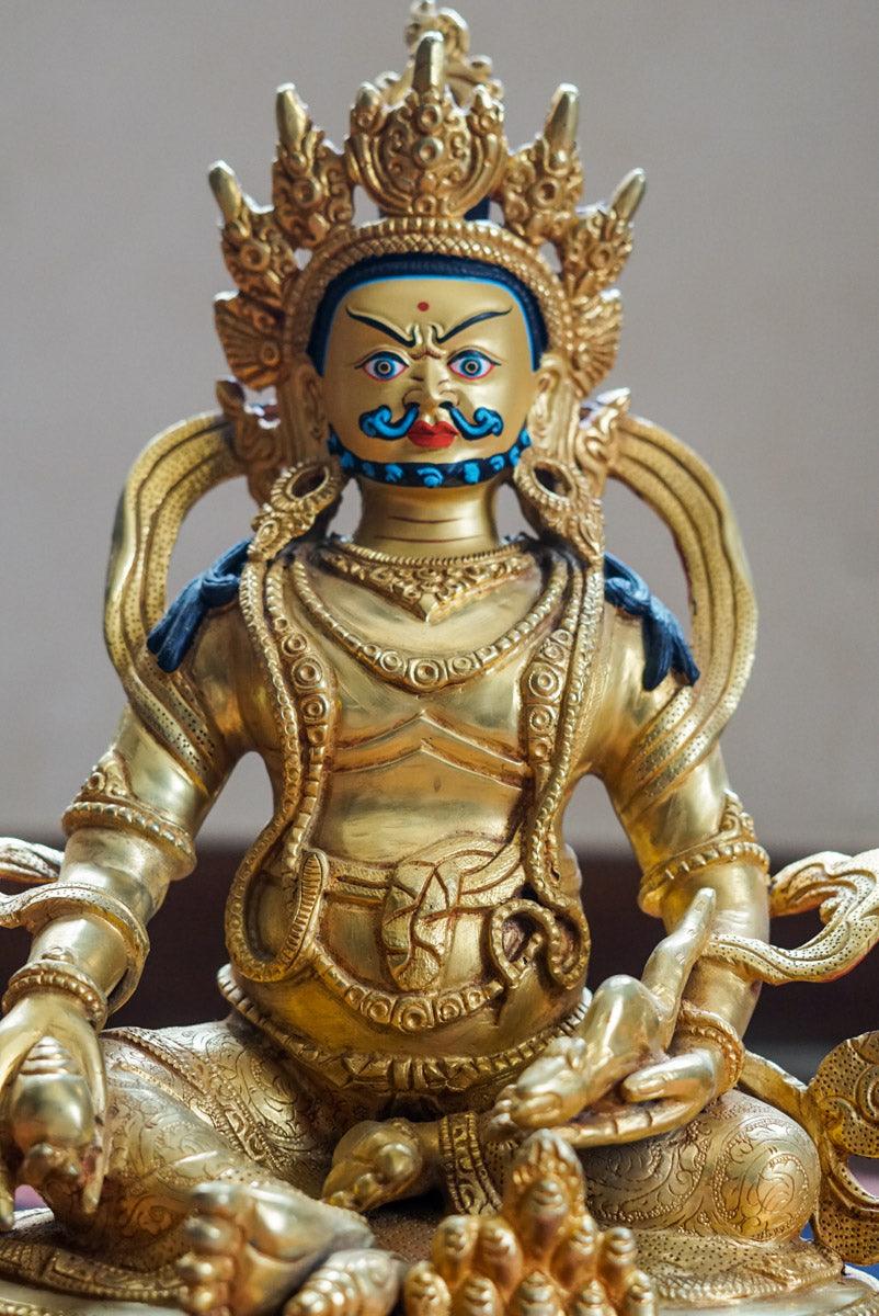 Gold Plated Zambala Statue - Image 3