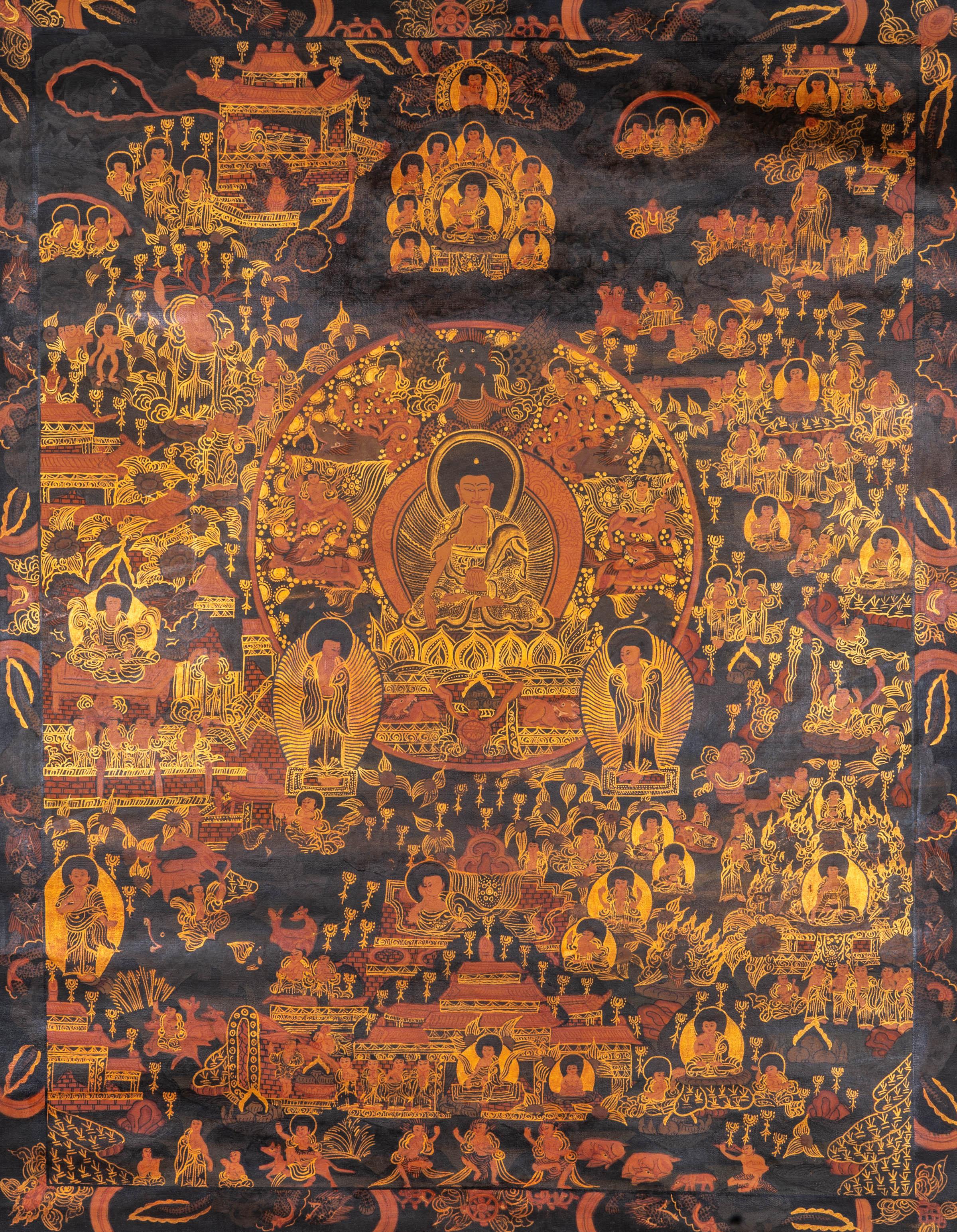 Life of Buddha Thangka Painting - Image 3