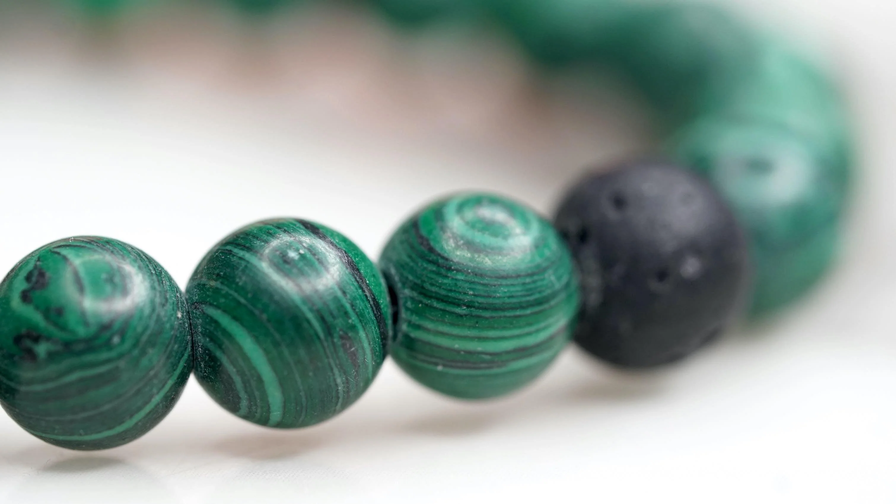 Malachite with Lava Handmade Wrist Bracelet | 100% Natural Stone - Image 5
