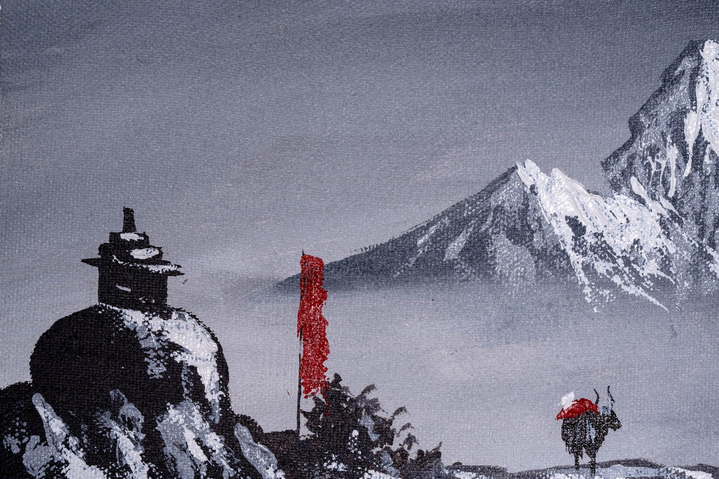 Mt. Ama Dablam Back View Oil Painting - Image 3