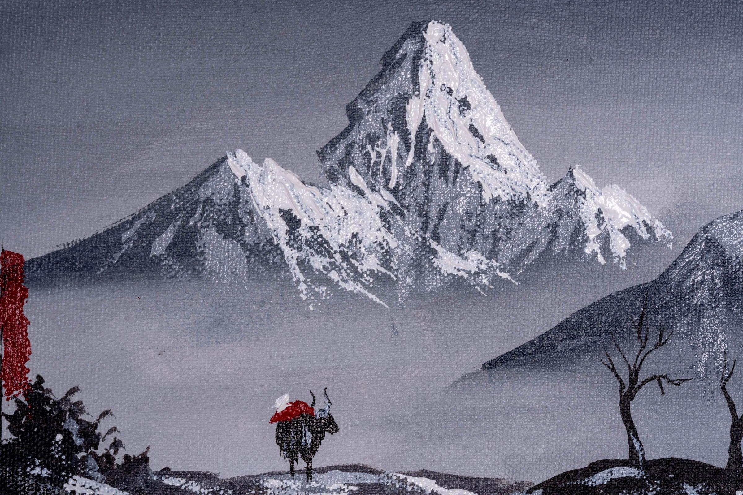 Mt. Ama Dablam Back View Oil Painting - Image 5