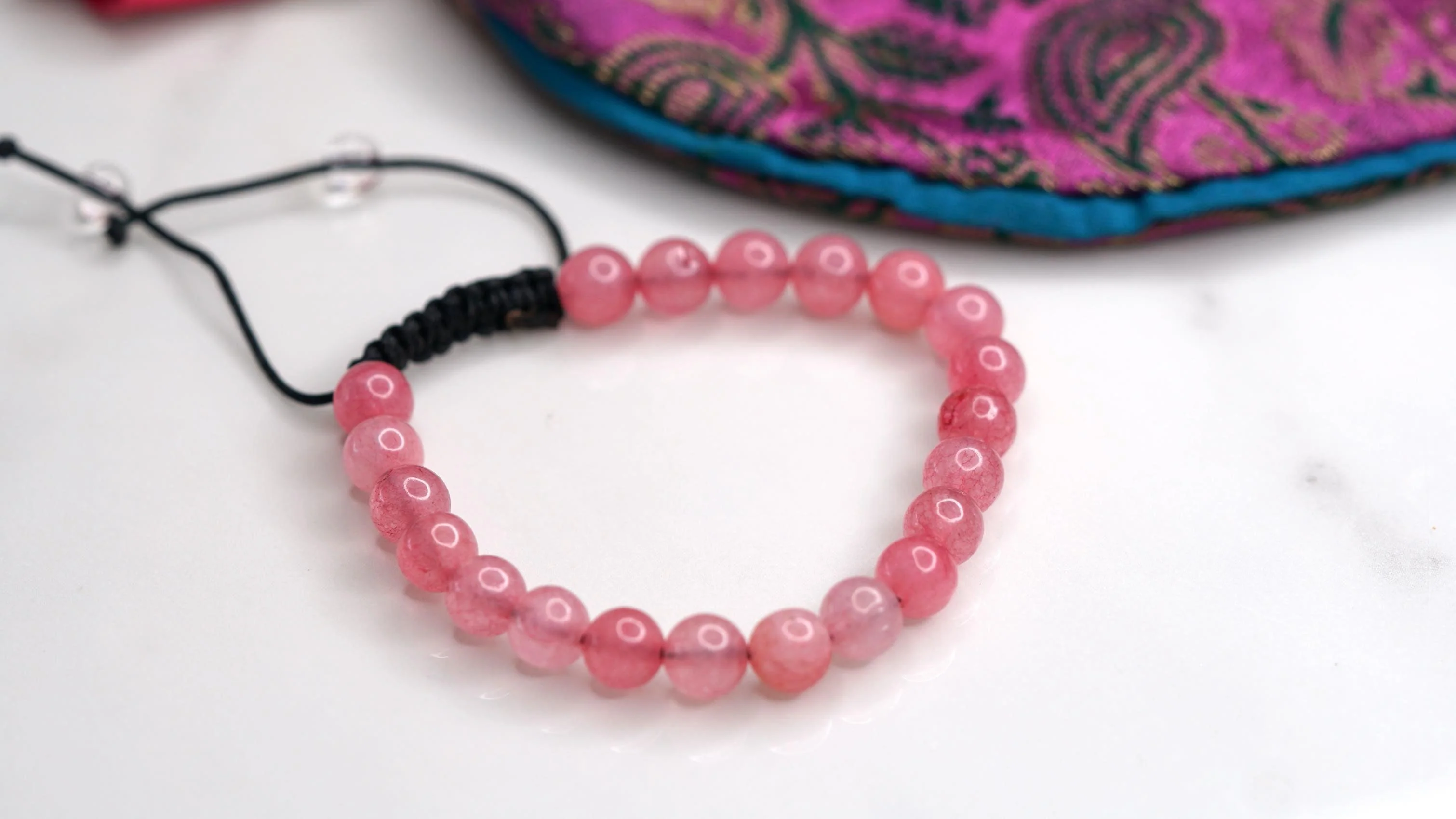 Pink Opal Natural Stone Bracelet | Handmade from Nepal - Image 3