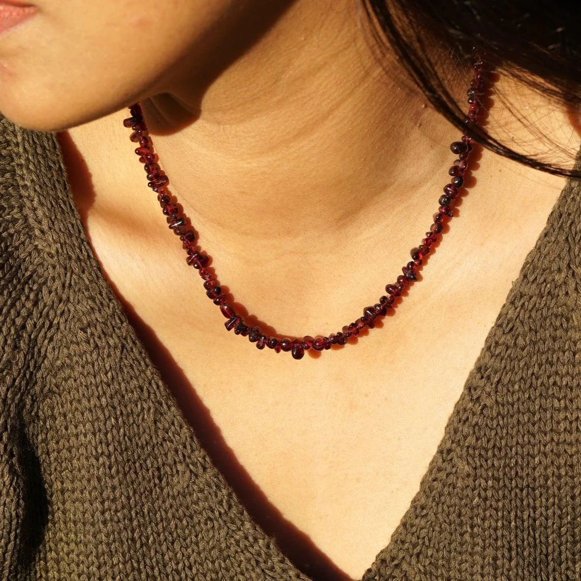 Red Garnet Chips necklace - Image 3