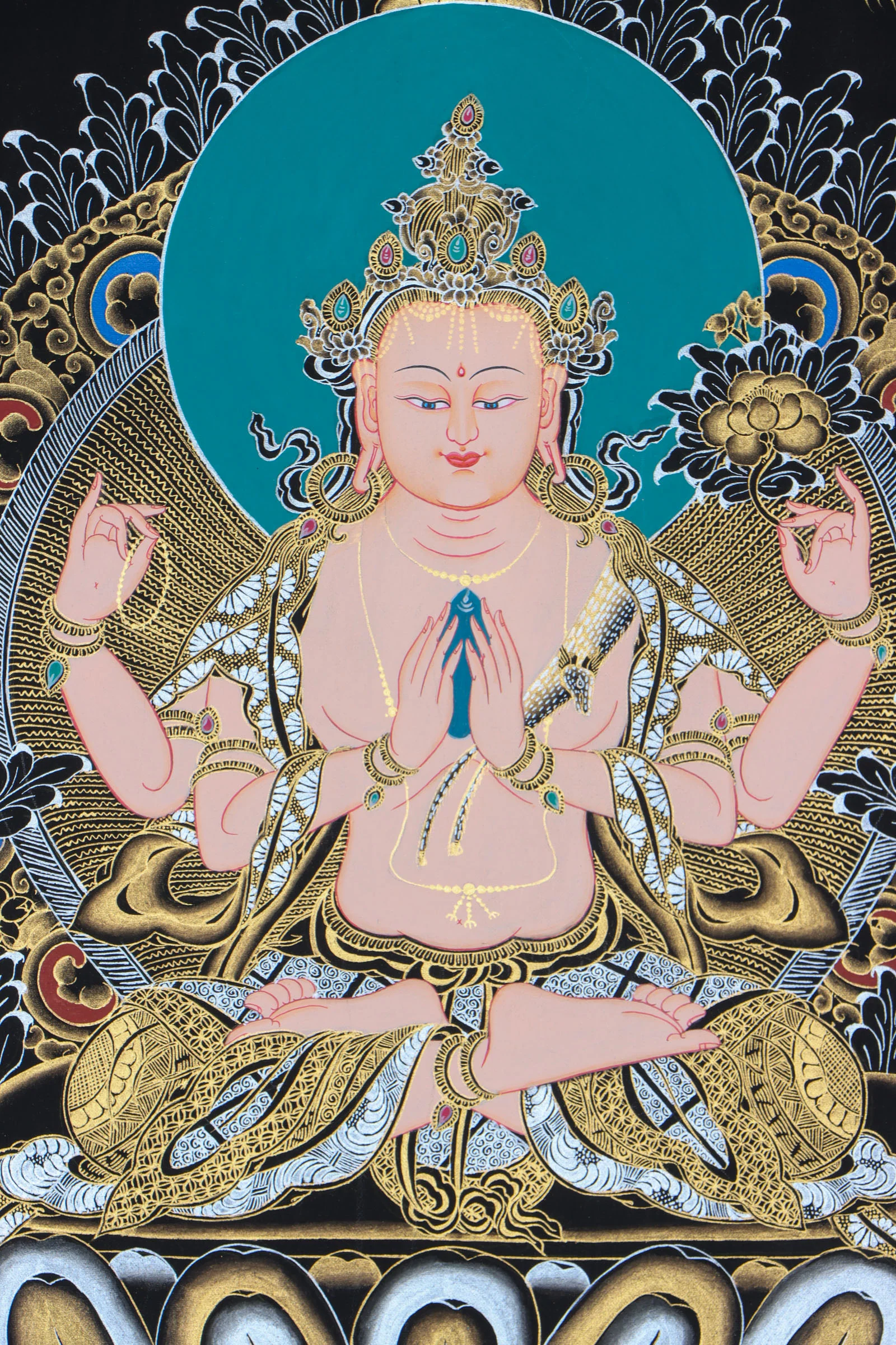 Tibetan Chengresi Thangka - Image 3