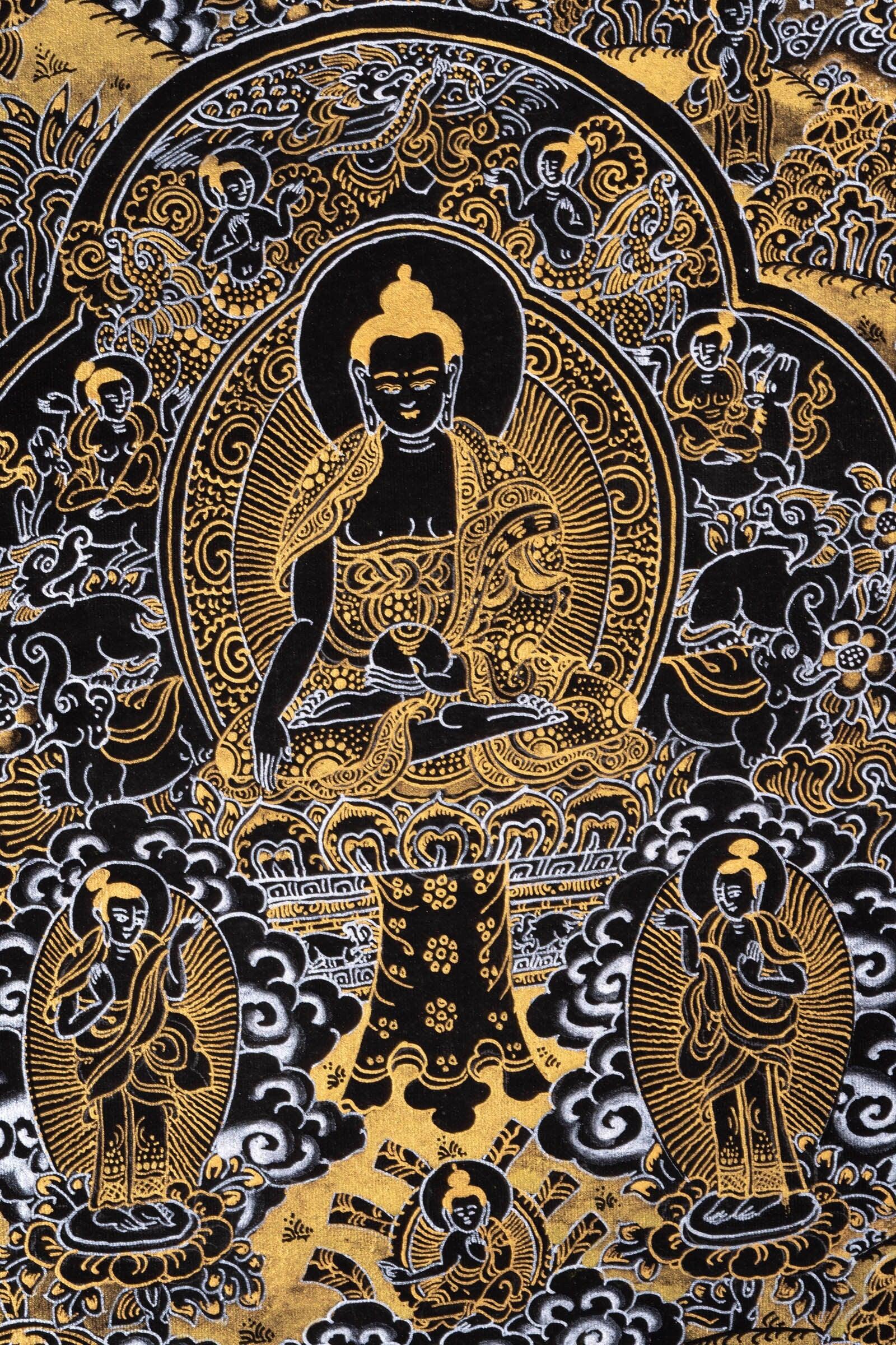 Wall hanging Buddha Enlightenment Thangka - Image 3