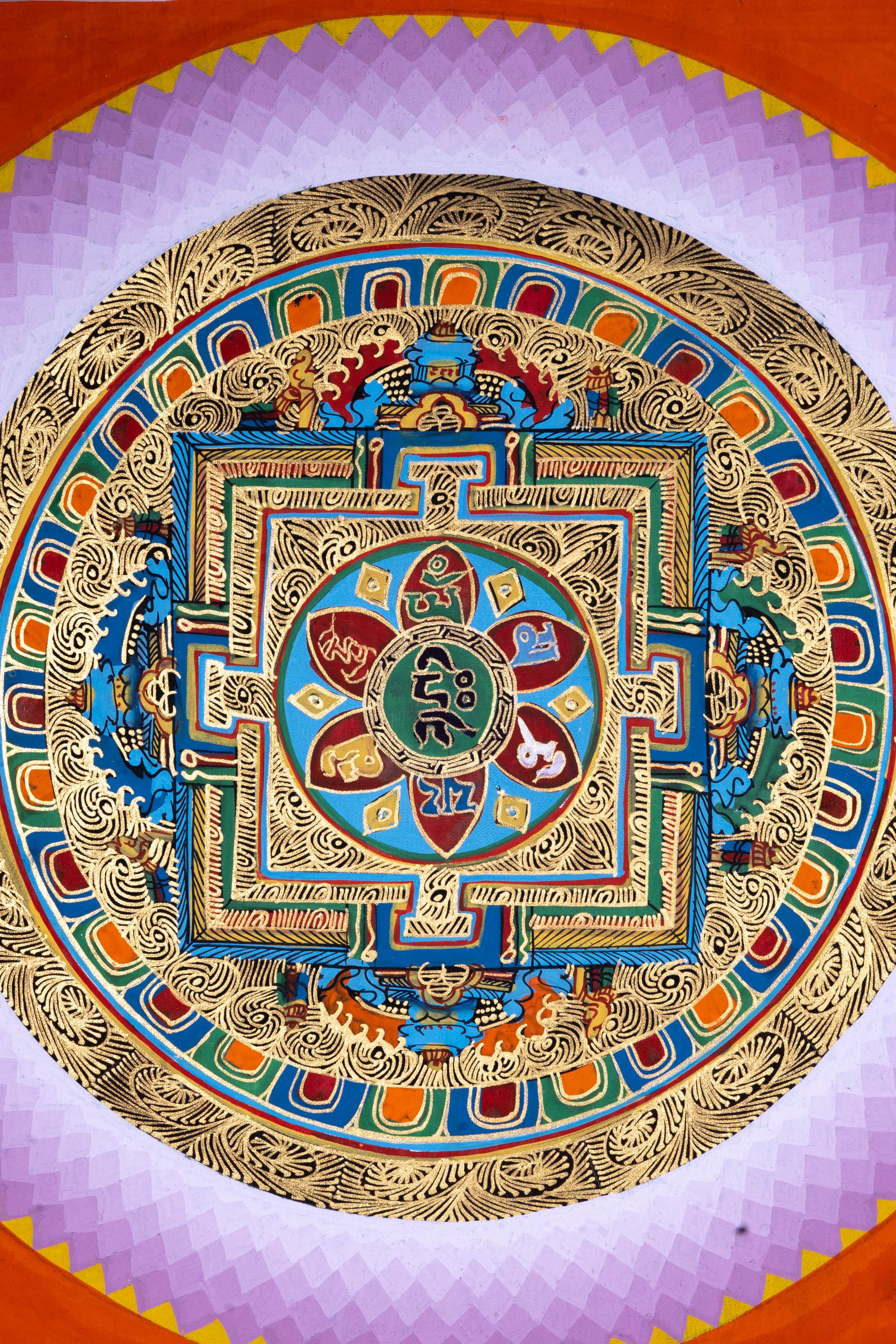 Wall Hanging Thangka Painting | Om Mandala - Image 3