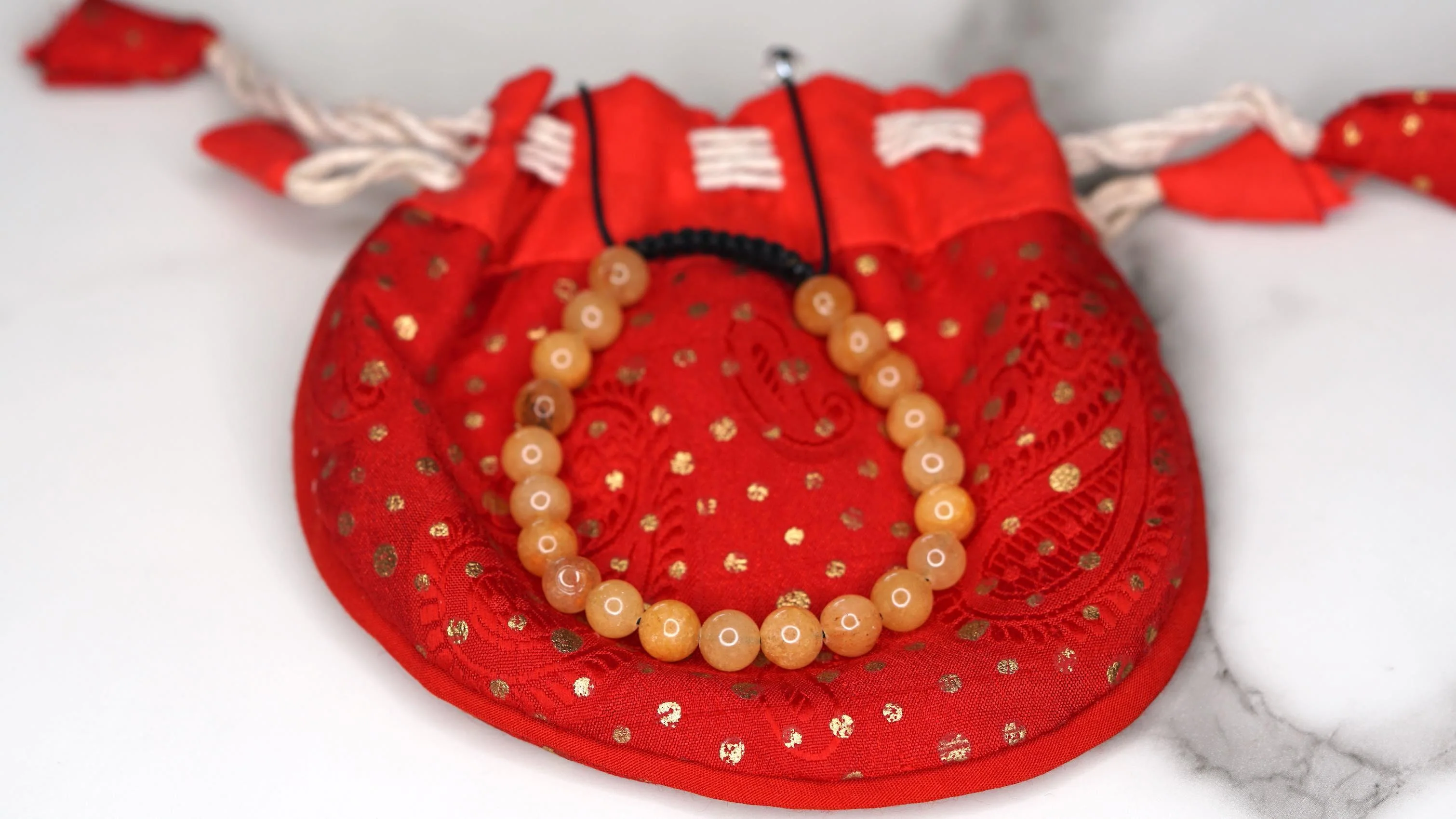 Yellow Quartz Bracelet | Natural Stone Beads - Image 3